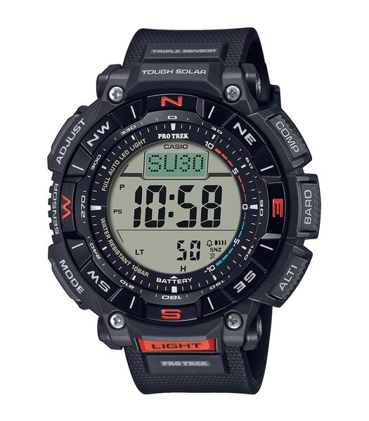 Montre CASIO PROTREK Homme PRG-340-1ER Analogique Cadran Saphir Noir Bracelet Acier inoxydable Acier Boucle déployante Etanchéité 10 BAR