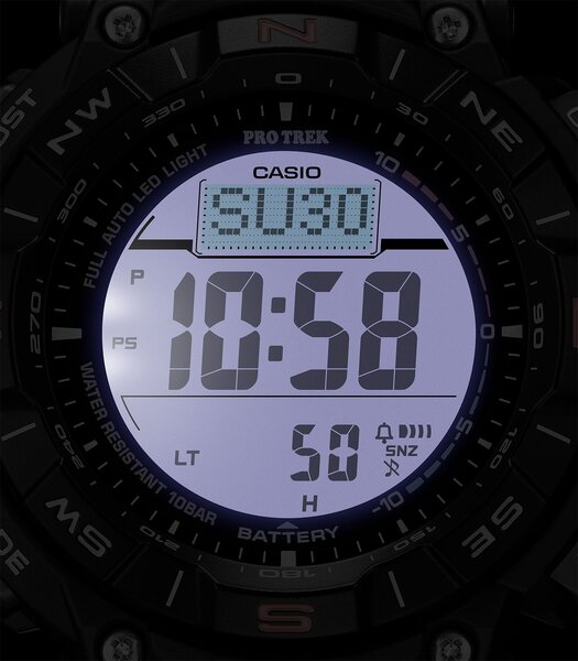 Montre CASIO PROTREK Homme PRG-340-1ER Analogique Cadran Saphir Noir Bracelet Acier inoxydable Acier Boucle déployante Etanchéité 10 BAR