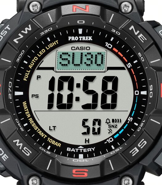Montre CASIO PROTREK Homme PRG-340-1ER Analogique Cadran Saphir Noir Bracelet Acier inoxydable Acier Boucle déployante Etanchéité 10 BAR