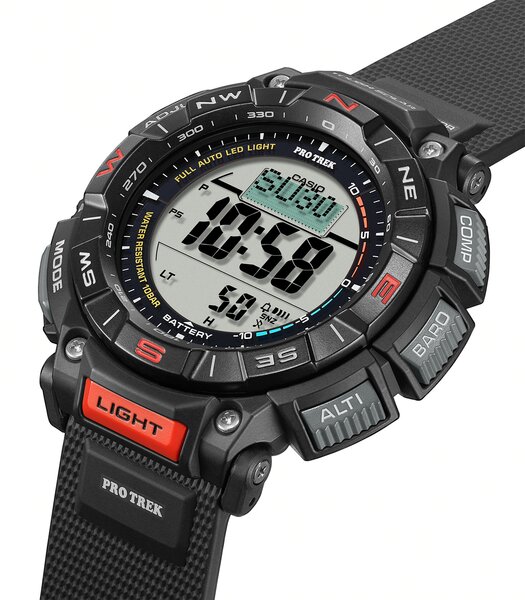 Montre CASIO PROTREK Homme PRG-340-1ER Analogique Cadran Saphir Noir Bracelet Acier inoxydable Acier Boucle déployante Etanchéité 10 BAR