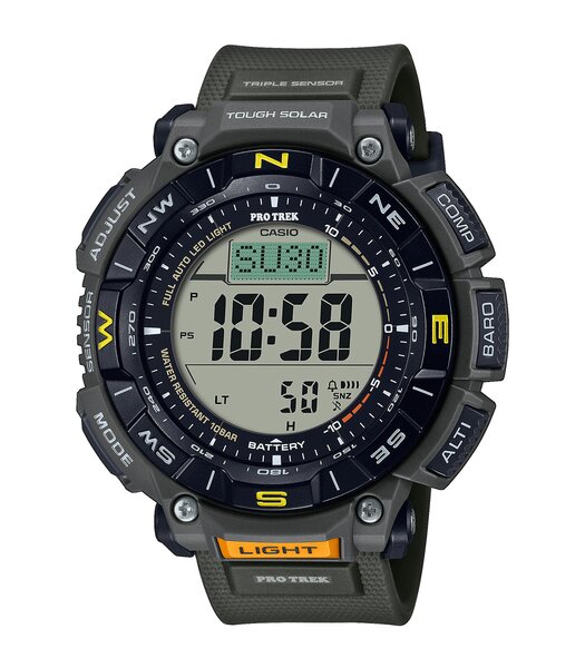 Montre CASIO PROTREK Homme PRG-340-3ER Analogique Cadran Saphir Noir Bracelet Acier inoxydable Acier Boucle déployante Etanchéité 10 BAR