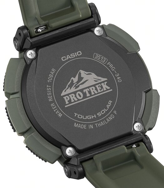 Montre CASIO PROTREK Homme PRG-340-3ER Analogique Cadran Saphir Noir Bracelet Acier inoxydable Acier Boucle déployante Etanchéité 10 BAR