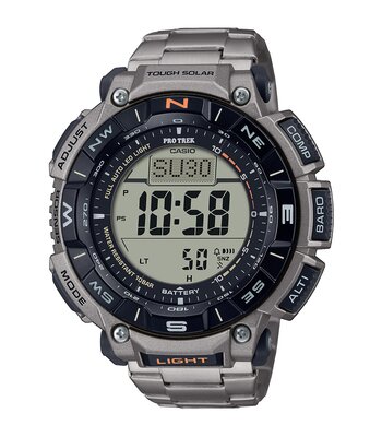 Montre CASIO PROTREK Homme PRG-340T-7ER Digital Cadran MINERAL Gris Bracelet Titane Argenté Boucle déployante Etanchéité 10BAR