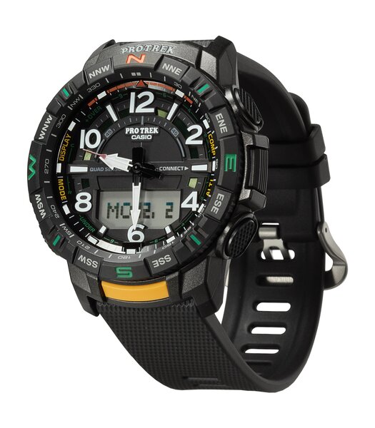 Horloge CASIO PROTREK Heren PRT-B50-1ER Digitaal Behuizing Mineraal Zwart Bracelette Hars Zwart Boucle ardillon Etanchéiteiten 10 BAR