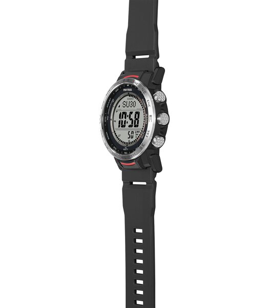 Horloge CASIO PROTREK Heren PRW-35-1AER Analoog Behuizing Saffier Zwart Bracelette Roestvrij staal Staal Boucle déployante Etanchéiteiten 10 BAR