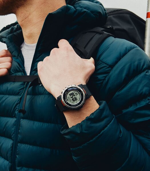 Horloge CASIO PROTREK Heren PRW-35-1AER Analoog Behuizing Saffier Zwart Bracelette Roestvrij staal Staal Boucle déployante Etanchéiteiten 10 BAR