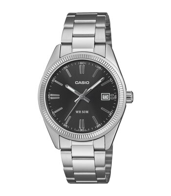Horloge CASIO CASIO COLLECTION Unisex UTP-1302PD-1AVEF Analoog Behuizing Mineraal Zwart Armband Roestvrij staal Staal Waterdichtheid 5 ATM