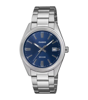 Montre CASIO CASIO COLLECTION Unisexe UTP-1302PD-2A1VEF Analogique Cadran Minéral Bleu Bracelet Acier inoxydable Acier Etanchéité 5 ATM