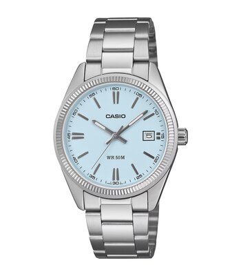 Montre CASIO CASIO COLLECTION Unisexe UTP-1302PD-2A2VEF Analogique Cadran Minéral Bleu Bracelet Acier inoxydable Acier Etanchéité 5 ATM