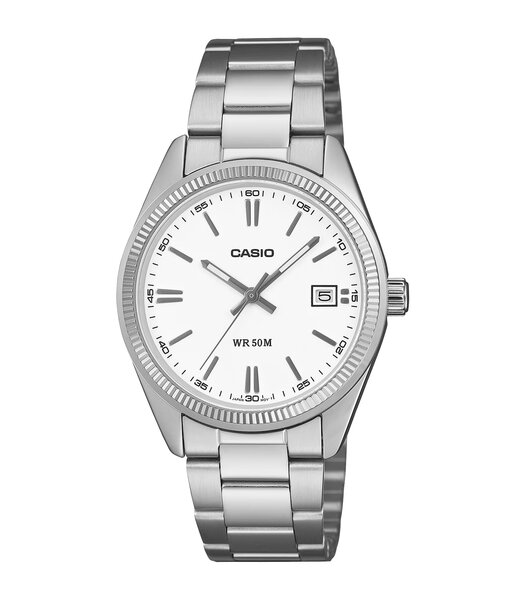 Montre CASIO CASIO COLLECTION Unisexe UTP-1302PD-7AVEF Analogique Cadran Minéral Blanc Bracelet Acier inoxydable Acier Etanchéité 5 ATM
