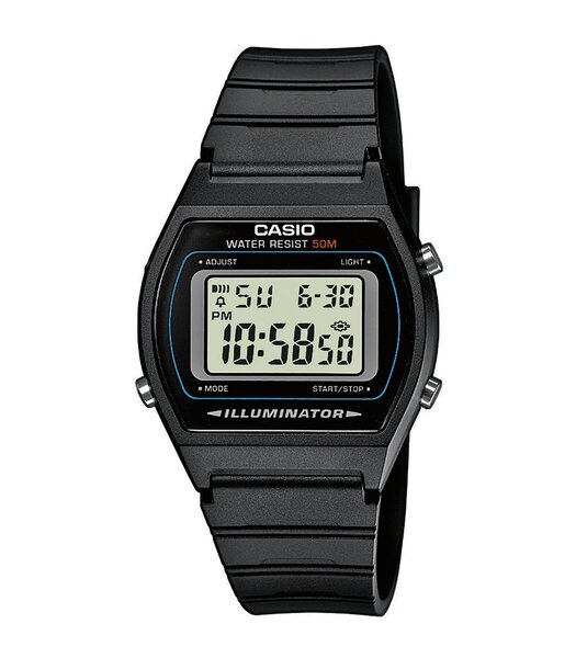 Horloge CASIO CASIO COLLECTION Unisex W-202-1AVEF Digitaal Behuizing Acryl Zwart Armband HARS Zwart Gespíndel Waterdichtheid 5BAR