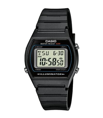 Montre CASIO CASIO COLLECTION Unisexe W-202-1AVEF Digital Cadran Acrylique Noir Bracelet RESINE Noir Boucle ardillon Etanchéité 5BAR