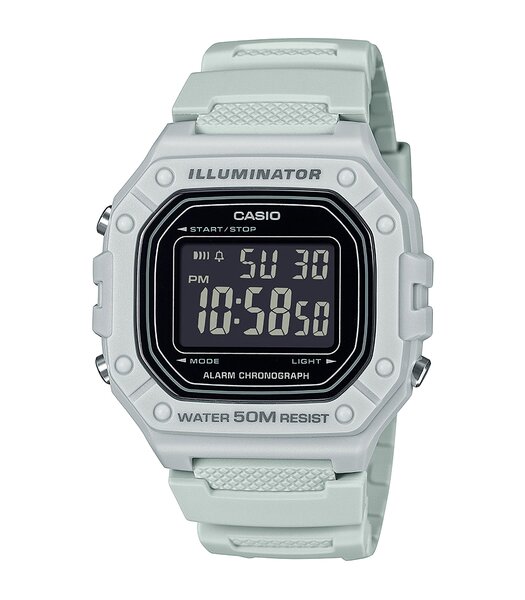Montre CASIO CASIO COLLECTION Homme W-218H-8BVEF Digital Cadran Acrylique Noir Bracelet Résine Gris Etanchéité 5BAR