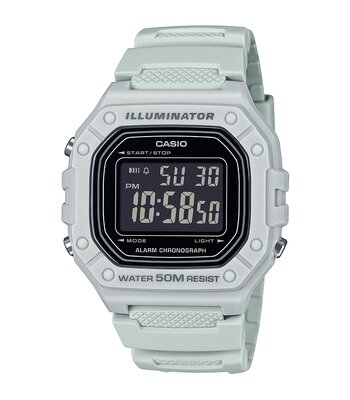 Montre CASIO CASIO COLLECTION Homme W-218H-8BVEF Digital Cadran Acrylique Noir Bracelet Résine Gris Etanchéité 5BAR