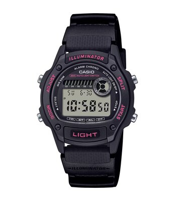 Montre CASIO CASIO COLLECTION Homme W-220H-1A2VEF Digital Cadran Acrylique Bleu Bracelet Résine Noir Etanchéité 5BAR