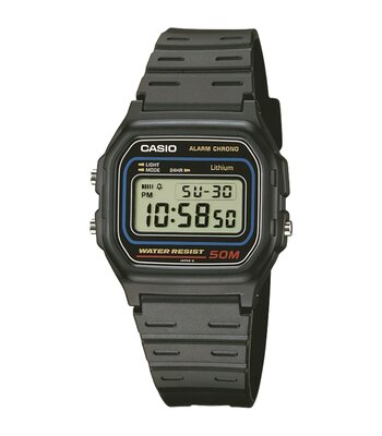 Montre CASIO CASIO COLLECTION Unisexe W-59-1VQES Digital Cadran Acrylique Noir Bracelet RESINE Noir Boucle ardillon Etanchéité 5BAR