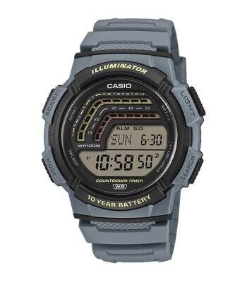 Montre CASIO CASIO COLLECTION Homme WS-1800-2AVEF Digital Cadran Acrylique Noir Bracelet Résine Bleu Etanchéité 10BAR