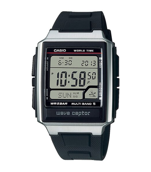 Montre CASIO RADIO CONTROLLED WATCHES Homme WV-59R-1AEF Digital Cadran Acrylique Gris Bracelet Résine Noir Boucle ardillon Etanchéité 5BAR